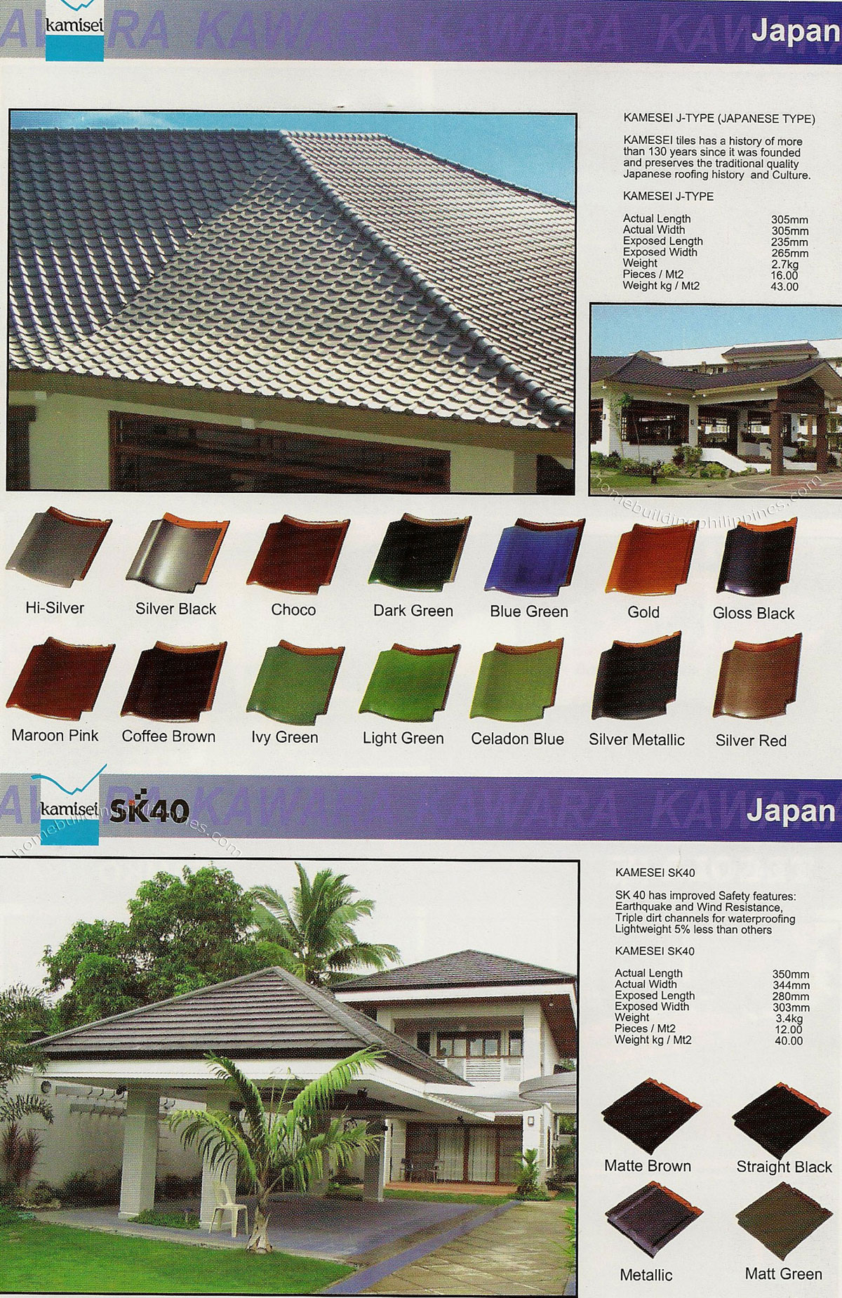 Kamiset Japanese Style Roofing Tile