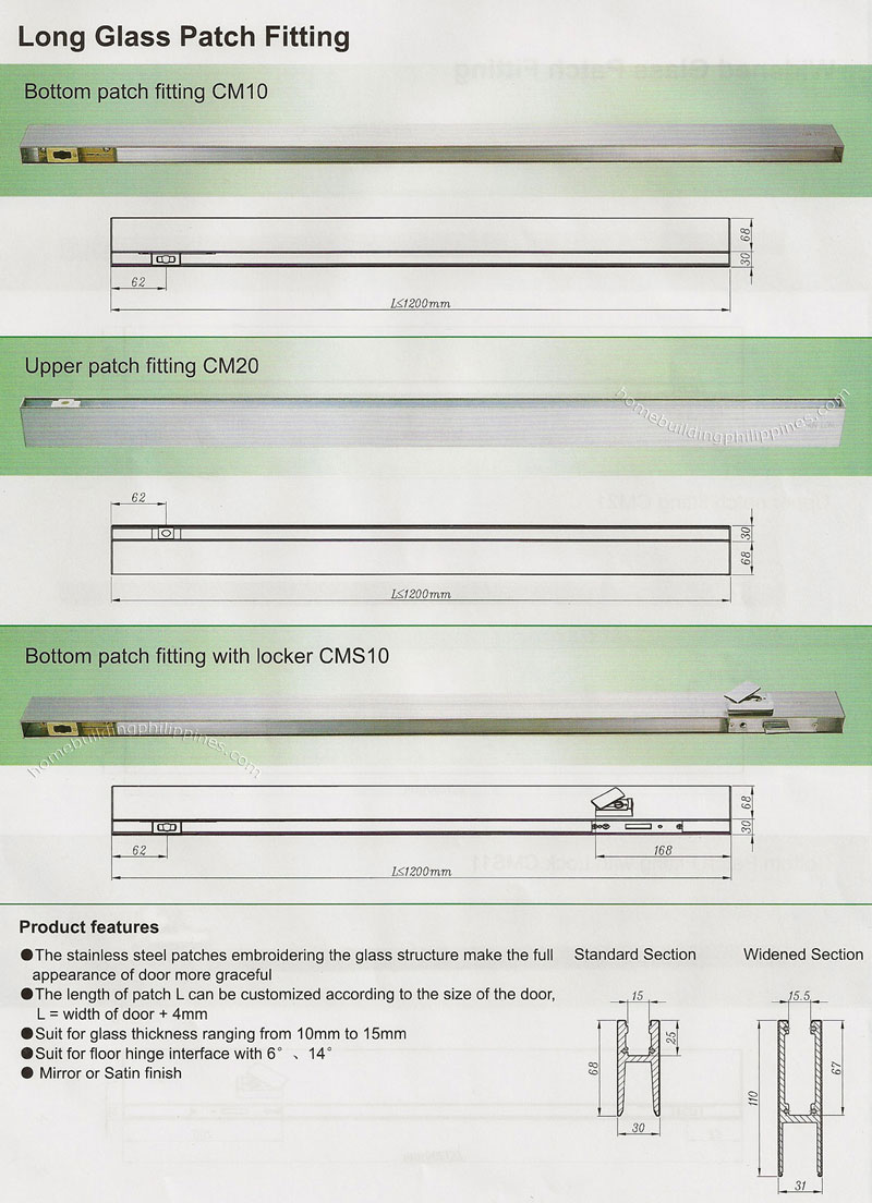 Long Glass Patch Fitting