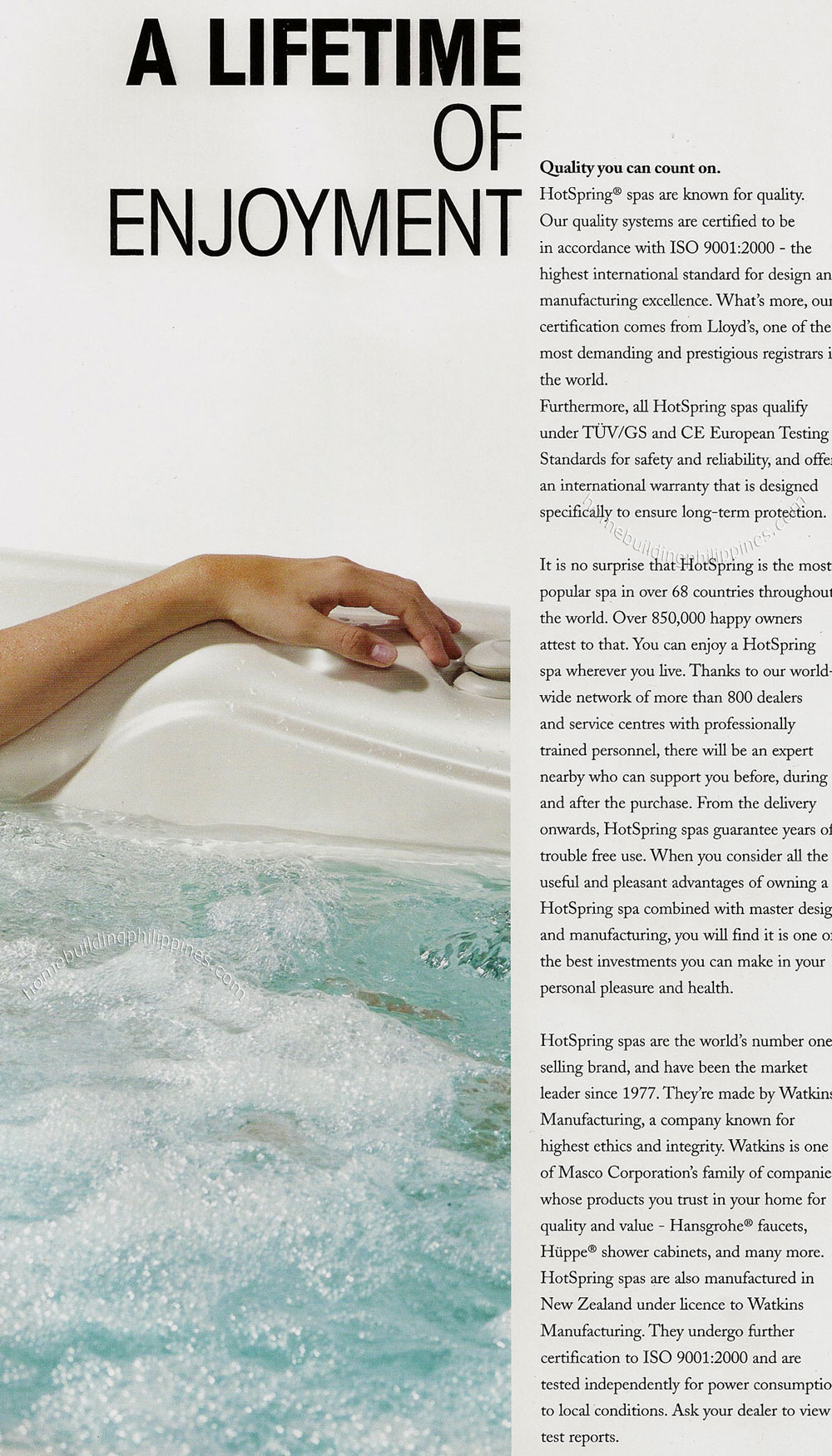 HotSpring Portable Spas - Quality Statement