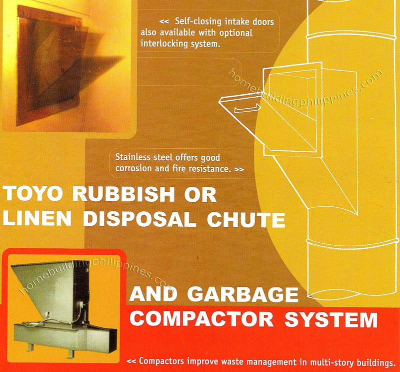TOYO Rubbish or Linen Disposal Chute; Garbage Compactor