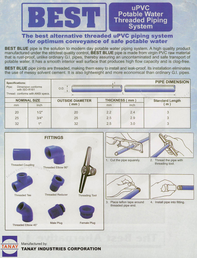 Best uPVC Drinking Water Threaded Piping System