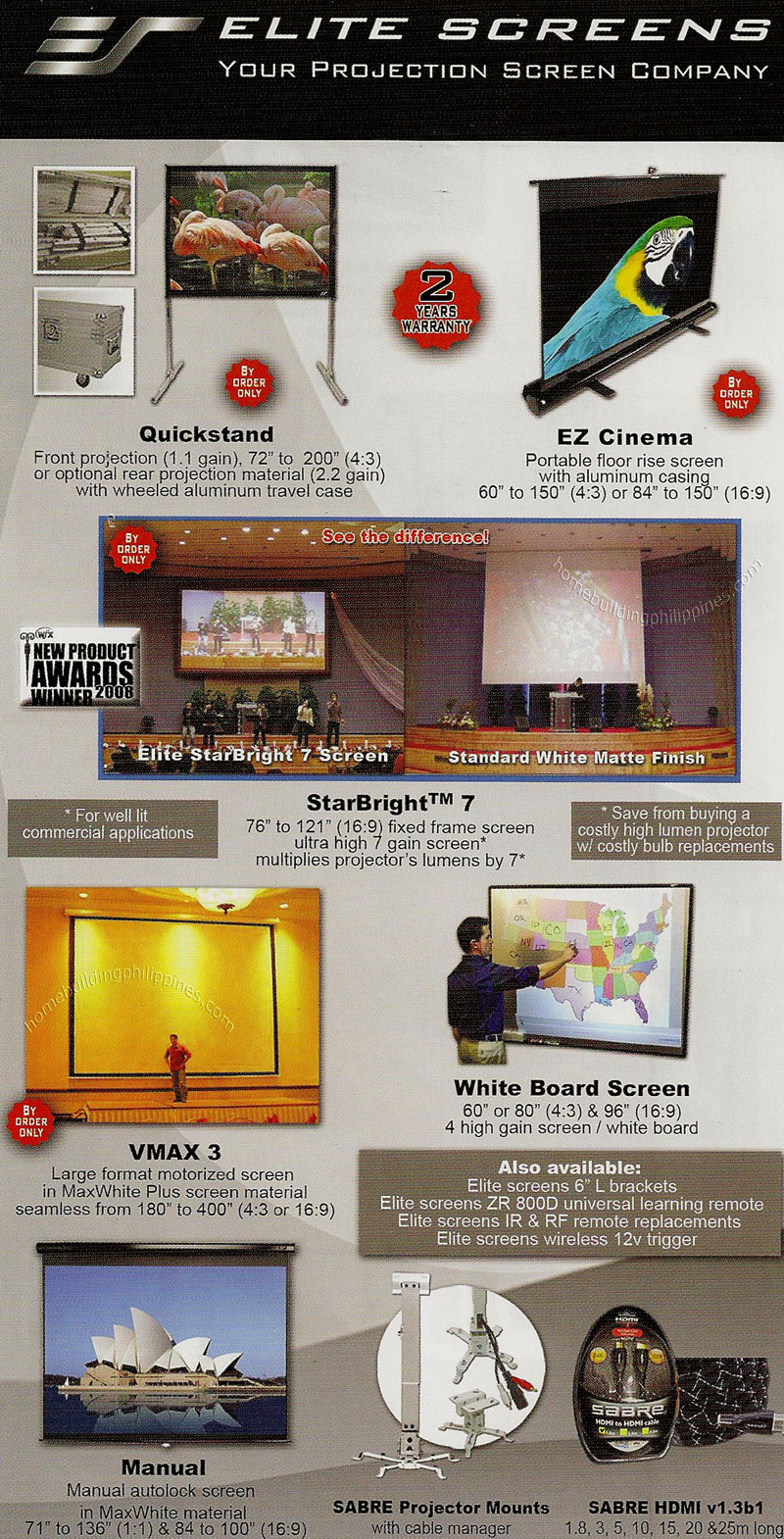 Elite Screens Projection Screens