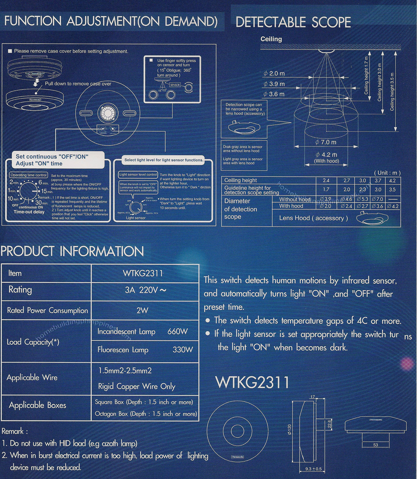 Panasonic Energy Saving Lighting Control Device - Automatic Switch ON / Switch OFF