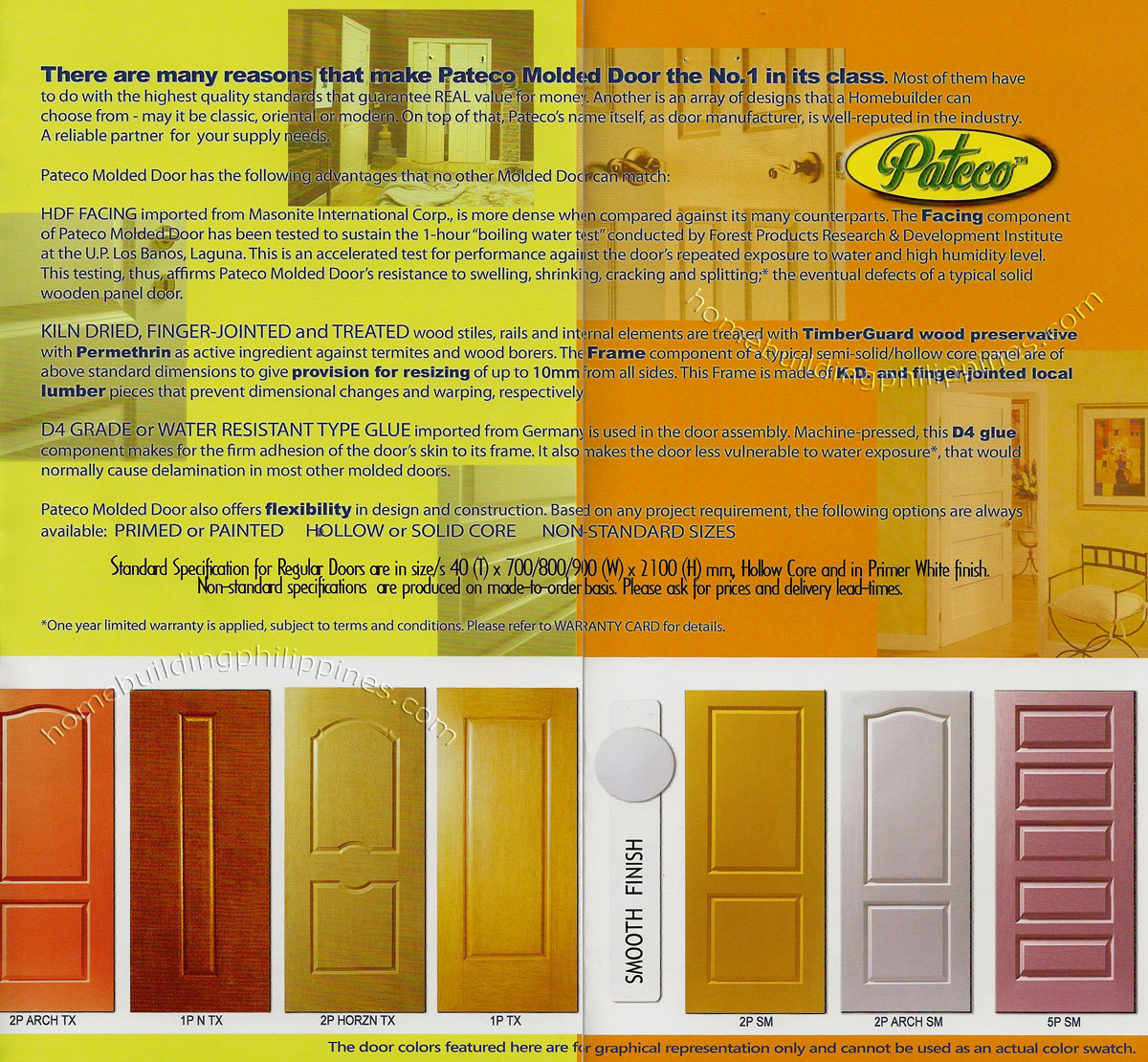 Pateco Molded Door Advantages, Specifications