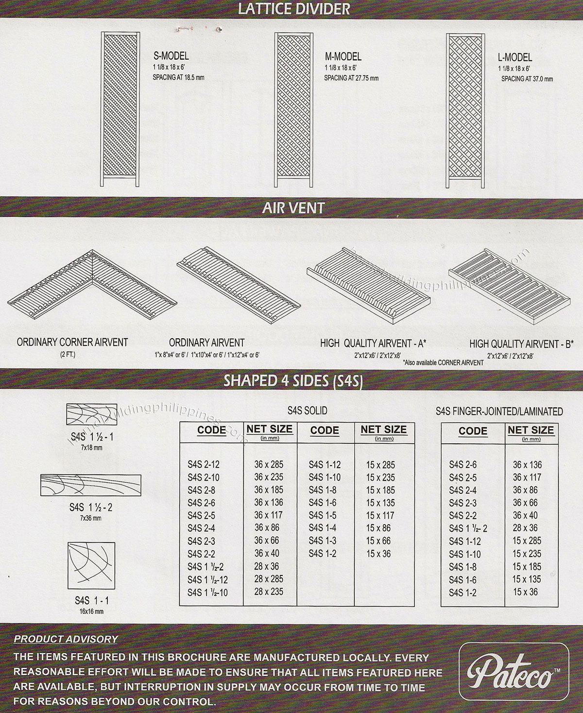 Lattice Divider, Air Vent, S4S