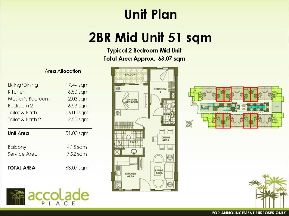 Condo Sale at Accolade Place Condominiums Floor Plans